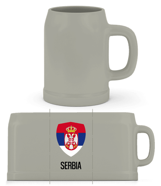 Preview: Serbia - Beer Mug - Grey - Front