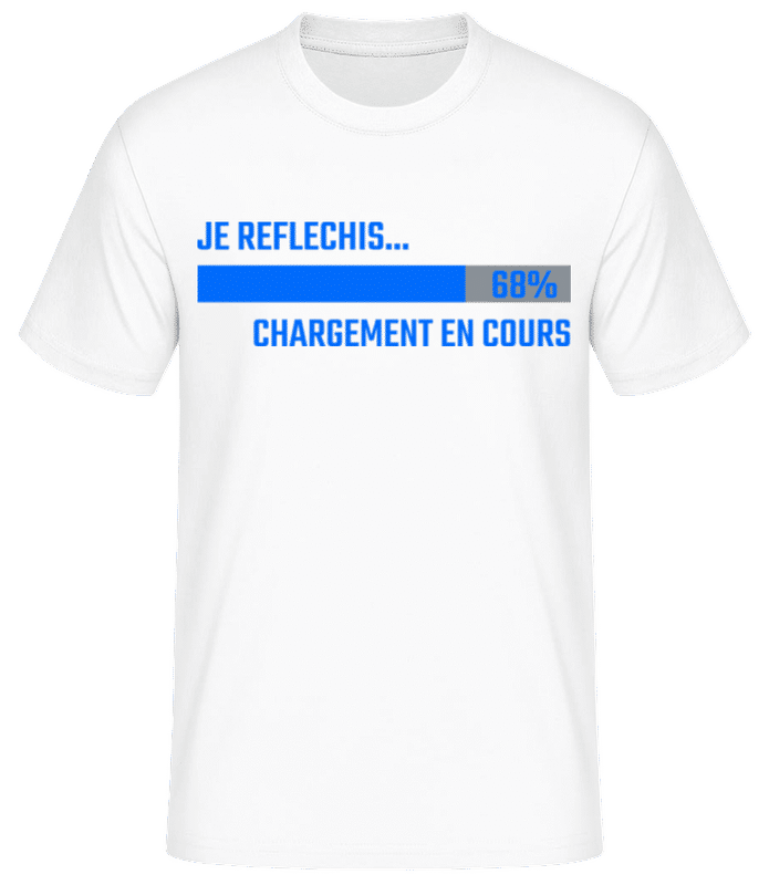 Aperçu: Je Reflechis Chargement - T-shirt standard Homme - Blanc - Devant