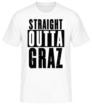 Straight Outta Graz White - Männer Basic T-Shirt - Weiß - Vorne