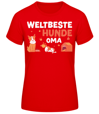 Weltbeste Hunde Oma - Frauen Basic T-Shirt - Rot - Vorne