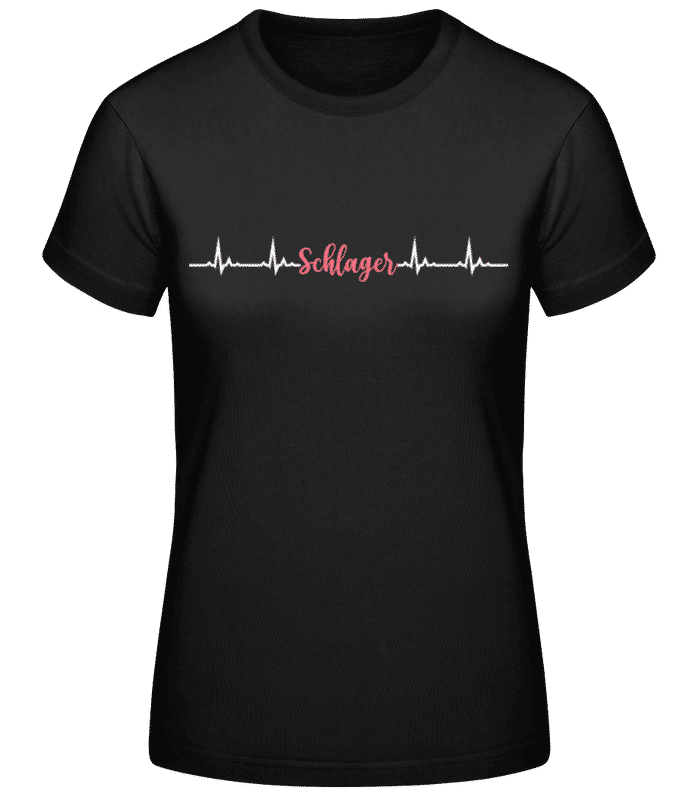 Vorschau: Schlager Heartbeat - Frauen Basic T-Shirt - Schwarz - Vorne