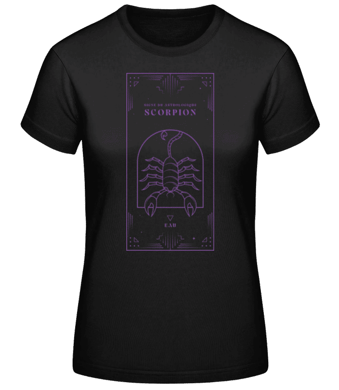 Aperçu: Art Déco Signe Astrologique Scorpion - T-shirt standard Femme - Noir - Devant