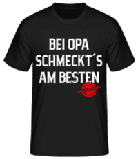 Bei Opa Schmeckts Am Besten - Männer Basic T-Shirt - Schwarz - Vorne