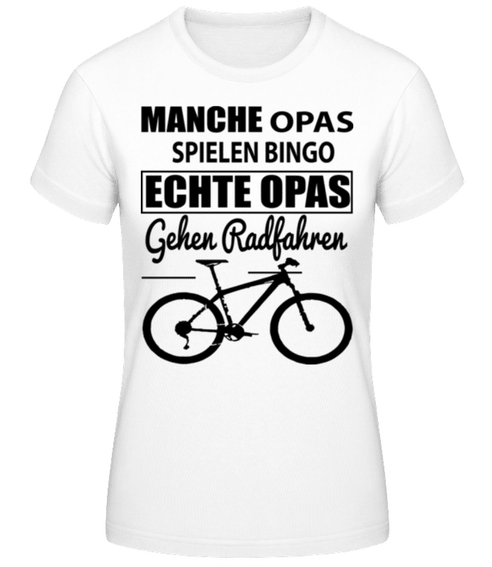 Vorschau: Opa Radfahren - Frauen Basic T-Shirt - Weiß - Vorne