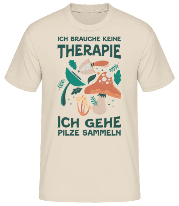 Vorschau: Ich Geh Pilze Sammeln - Männer Basic T-Shirt - Creme - Vorne