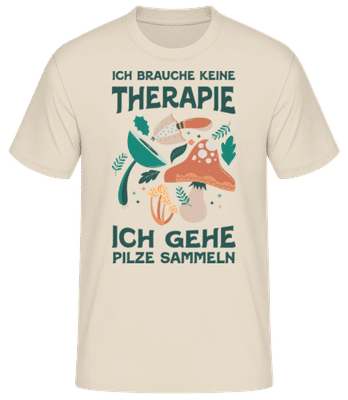Ich Geh Pilze Sammeln - Männer Basic T-Shirt - Creme - Vorne