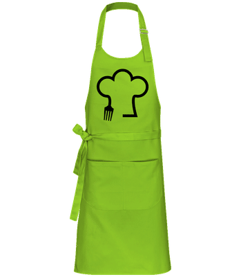 Chef Hat With Fork - Professional Apron - Lime - Front