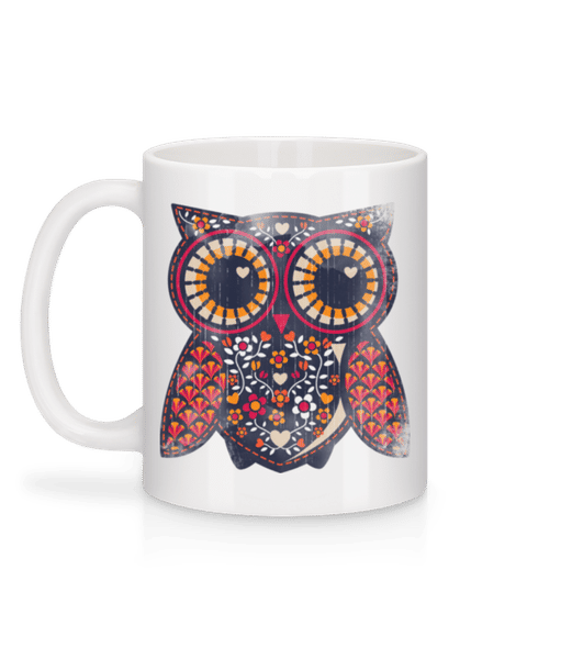 Aperçu: Chouette D'Art - Mug en céramique blanc - Blanc - Derrière