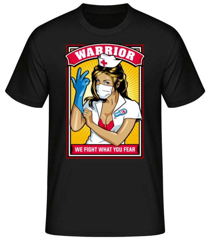 Vorschau: Warrior Nurce - Männer Basic T-Shirt - Schwarz - Vorne