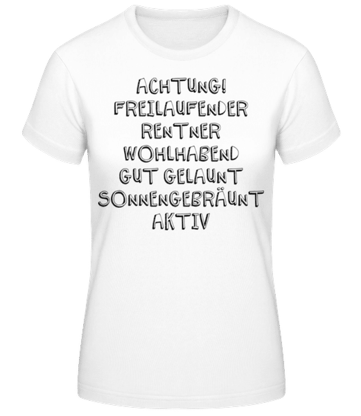 Vorschau: Freilaufender Rentner - Frauen T-Shirt B&C - Weiß - Vorne