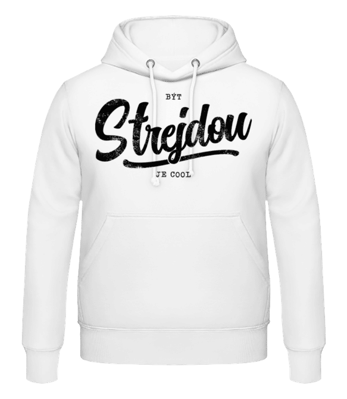 Náhled: Být Strjdou Je Cool - Pánská mikina s kapucí - Bílá - Napřed