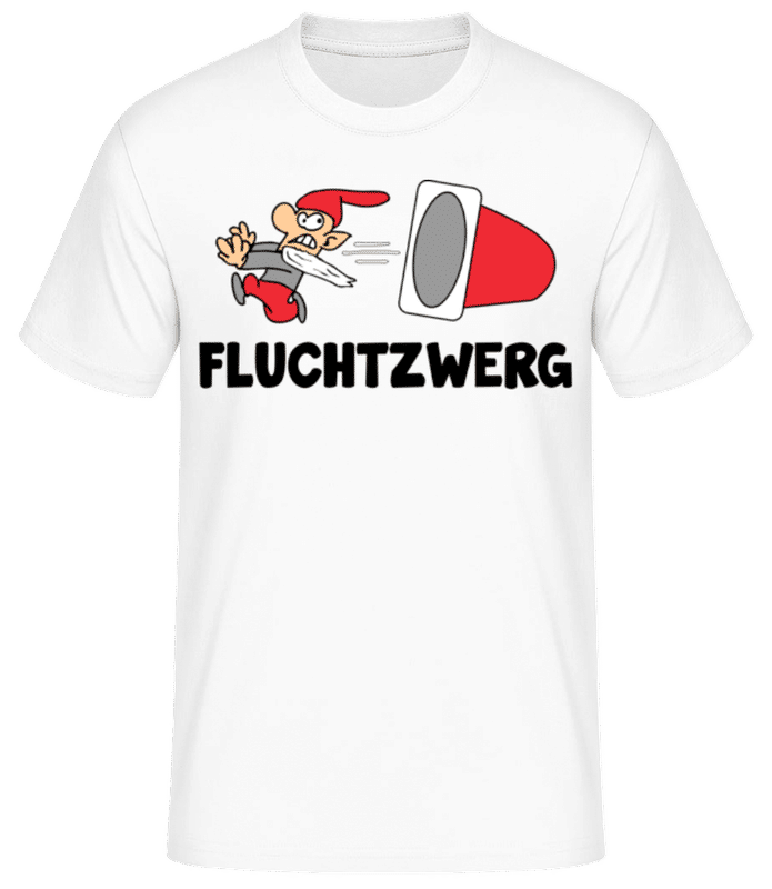 Vorschau: Fluchtzwerg - Männer Basic T-Shirt - Weiß - Vorne
