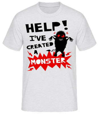 Help I have Created A Monster - Pánské basic tričko - Melírově šedá - Napřed