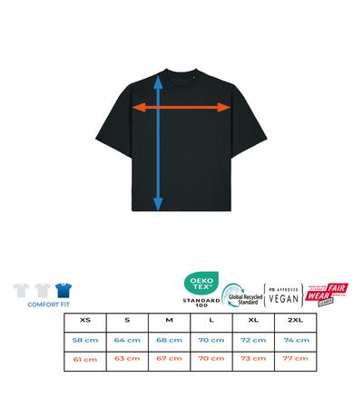 Unisex Organic Boxy Stanley Stella T-Shirt - Size chart