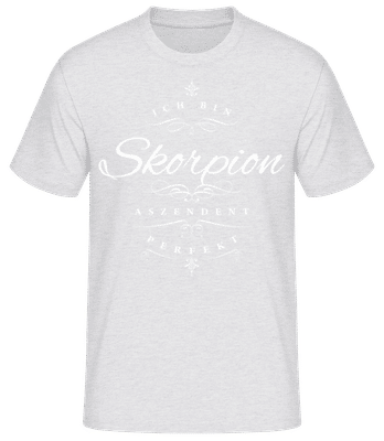 Ich Bin Skorpion Aszendent Perfekt - Männer Basic T-Shirt - Grau meliert - Vorne