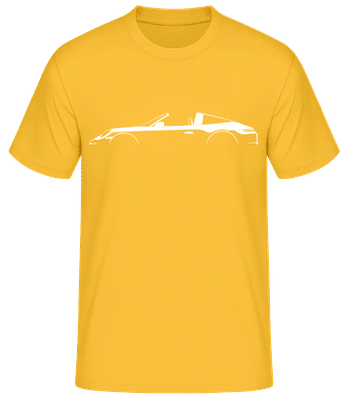 'Porsche 911 Targa (992)' Silhouette - T-shirt standard Homme - Jaune doré - Devant