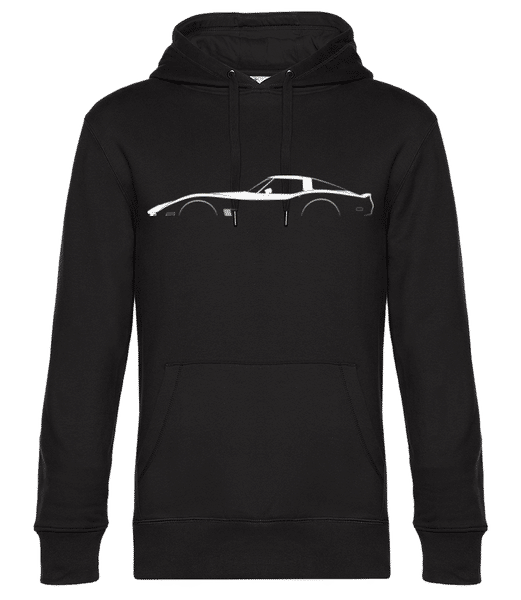 Vorschau: 'Chevrolet Corvette C3 Coll.' Silhouette - Unisex Premium Hoodie - Schwarz - Vorne