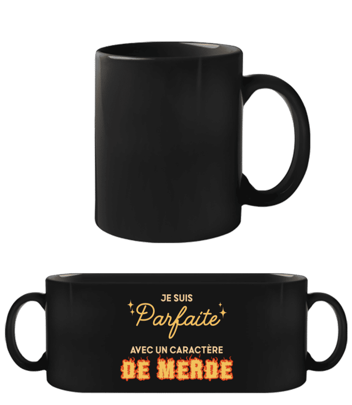 Aperçu: Je Suis Parfaite - Tasse Noire - Noir - Devant