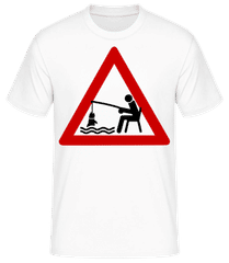 Fishing Warning Sign · Camiseta básica para hombre