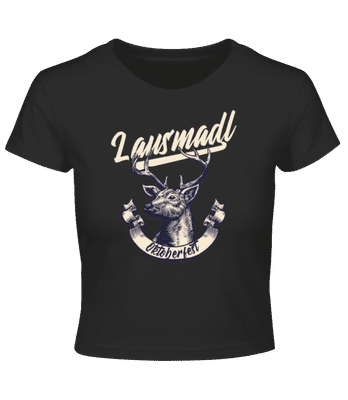 Lausmadl - Crop T-Shirt - Schwarz - Vorne