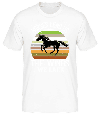 Horses Lend Us The Wings We Lack - Men's Basic T-Shirt - White - Front