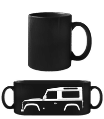 'Land Rover Defender 90' Silhouette · Schwarze Tasse