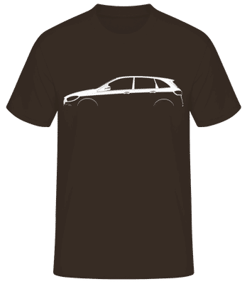 'Mercedes-Benz B-Class W247' Silhouette - Pánské basic tričko - Hnědá - Napřed