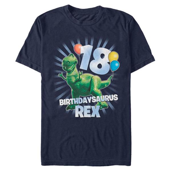 Aperçu: Pixar - Toy Story - Rex Ballon 18 - Birthday - Homme T-shirt - Bleu marine - Devant