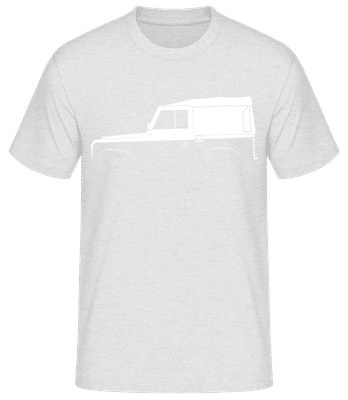 'Land Rover Series I' Silhouette - Pánske basic tričko - Melírovo šedá - Predné