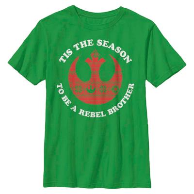 Star Wars - Rebel Brother - Vánoce - Dětské Tričko - Irish green - Napřed