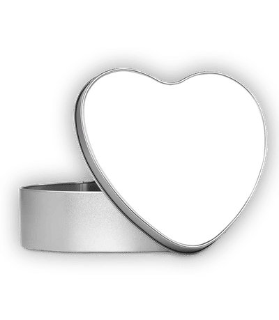 Boîte en forme de cœur personnalisée - Blanc / Argenté - Derrière