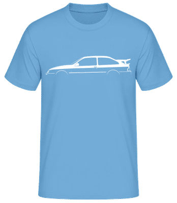 'Ford Sierra RS500 Cosworth' Silhouette - Pánske basic tričko - Svetlo modrá - Predné