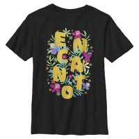 Disney - Encanto - Logo Flower Arrangement - Dětské Tričko - Černá - Napřed