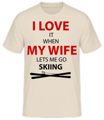 I Love Wife And Skiing · Männer Basic T-Shirt