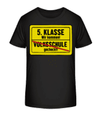 5.Klasse Wir Kommen Volksschule - Kinder Bio T-Shirt Stanley Stella 2.0 - Schwarz - Vorne