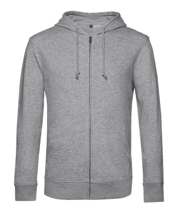 Sudadera orgánica unisex con cremallera B&C - Gris moteado - delante