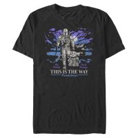 Star Wars - The Mandalorian - Mandalorian & the Child Galaxy - Männer T-Shirt - Schwarz - Vorne