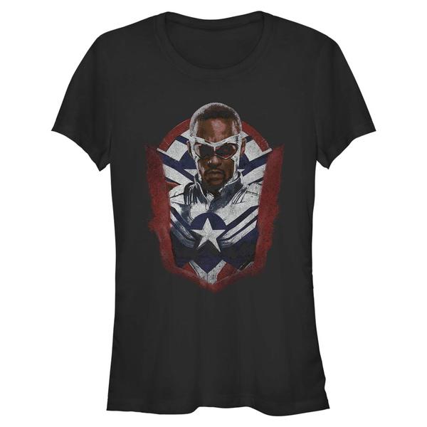 Aperçu: Marvel - Falcon et le soldat de l'hiver - Captain America All The Shield - Femme T-shirt - Noir - Devant