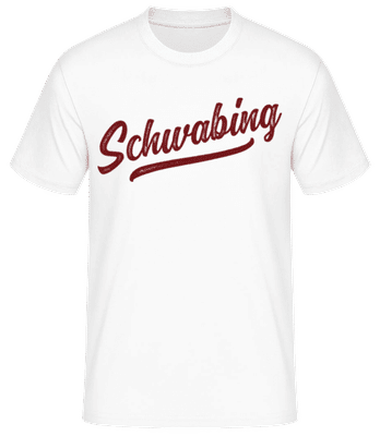 Schwabing Swoosh - Männer Basic T-Shirt - Weiß - Vorne