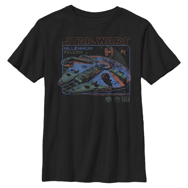 Aperçu: Star Wars - Millennium Falcon Millennium Blue Print - Enfant T-shirt - Noir - Devant