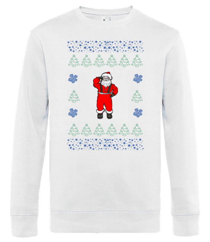 Vista previa: Santa Knitting Pattern - Sudadera estándar para hombre - Blanco - delante