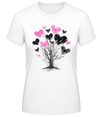Heart Tree - Women's Basic T-Shirt - White - Front
