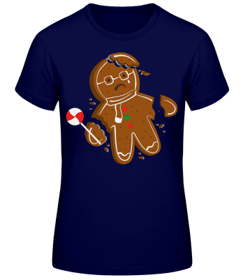 Pain d’épices pleurant - T-shirt standard Femme - Bleu marine - Devant