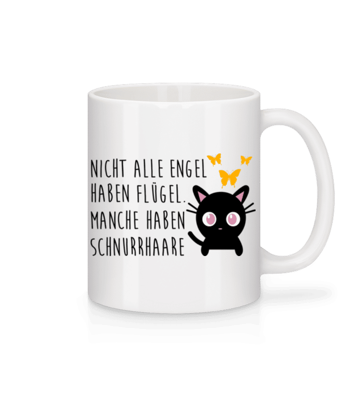 Vorschau: Katze Engel Schnurrhaare - Tasse - Weiß - Vorne
