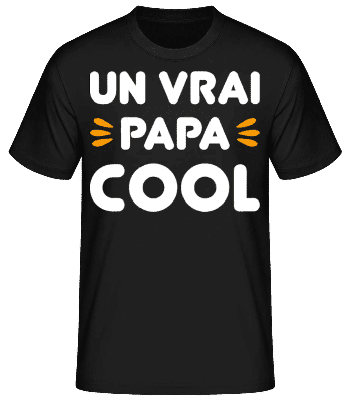 Aperçu: Un Vrai Papa Cool - T-shirt standard Homme - Noir - Devant