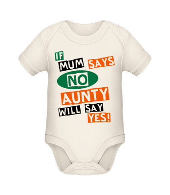 Aunty Will Say Yes - Body manches courtes bio - Crème - Devant