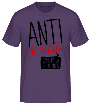 Anti St Valentin - T-shirt homme B&C - Pourpre - Devant