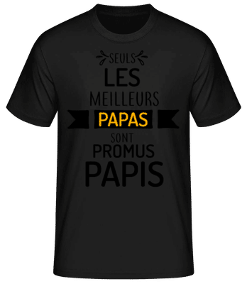 Les Meilleurs Papas Sont Papi - T-shirt homme B&C - Noir - Devant