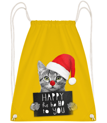 Happy Ho Ho Ho To You - Sac à dos Drawstring - Jaune - Vorn