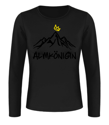 Almkönigin - Frauen Longsleeve B&C - Schwarz - Vorne